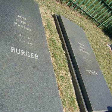 BURGER Petrus Martins 1945-2003 &amp; Maria Catharina 1949-