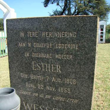 WESSELS Esther nee BRITS 1906-1959