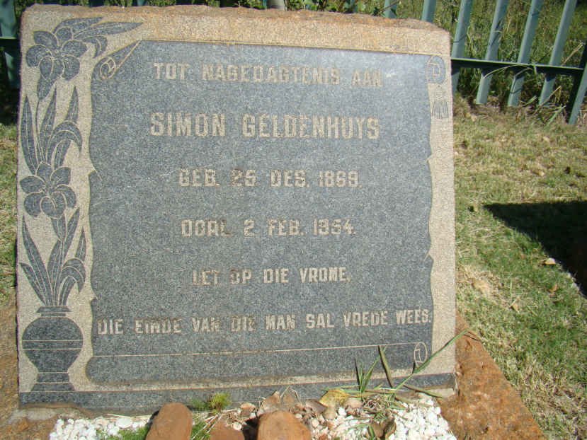 GELDENHUYS  Simon 1869-1954