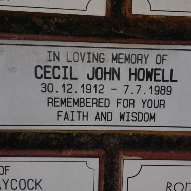 HOWELL Cecil John 1912-1989