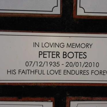 BOTES Peter 1935-2010