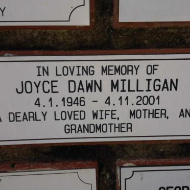 MILLIGAN Joyce Dawn 1946-2001