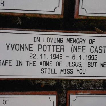 POTTER Yvonne nee CASTLE 1943-1992