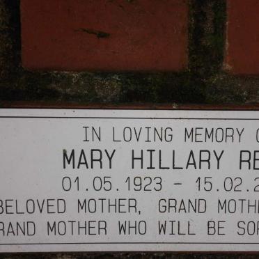 REEN Mary Hillary 1923-2007