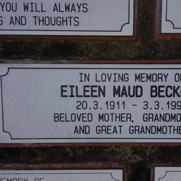 BECKETT Eileen Maud 1911-1999