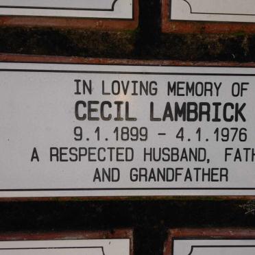 LAMBRICK Cecil 1899-1976