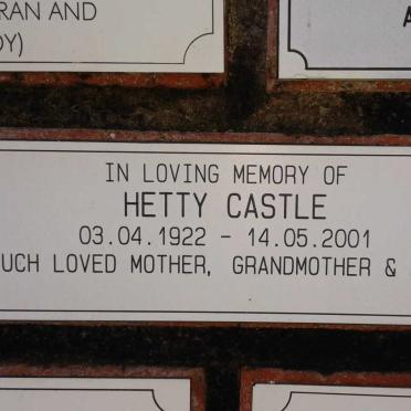 CASTLE Hetty 1922-2001