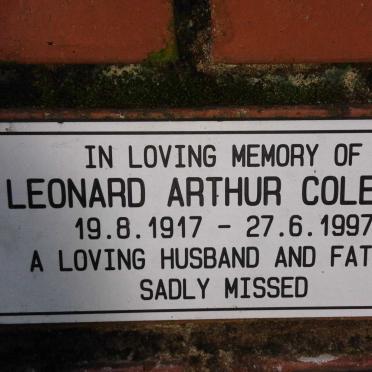 COLEMAN Leonard Arthur 1917-1997