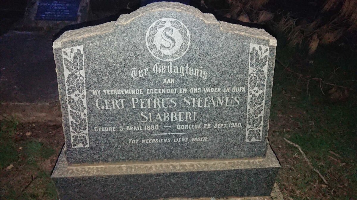 SLABBERT Gert Petrus Stefanus 1890-1950