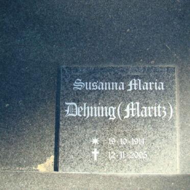 DEHNING Susanna Maria nee MARITZ 1914-2005