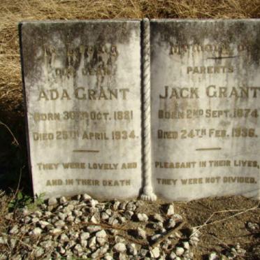 GRANT Jack 1874-1936 &amp; Ada 1881-1934