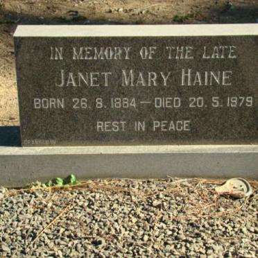 HAINE Janet Mary 1884-1979