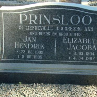 PRINSLOO Jan Hendrik 1909-1985 &amp; Elizabeth Jacoba 1904-1987