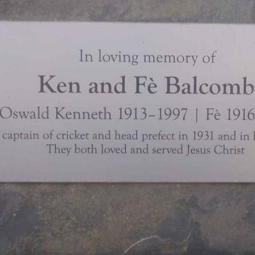 BALCOMB Oswald Kenneth 1913-1997 &amp; Fè 1916-1998