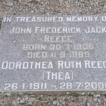 REECE John Frederick Jack 1906-1989 &amp; Dorothea Ruth 1911-2006