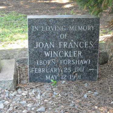 WINCKLER Joan Francis nee FORSHAW 1911-1991