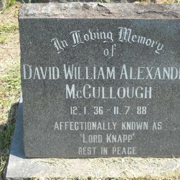 McCULLOUGH David William Alexander 1936-1988