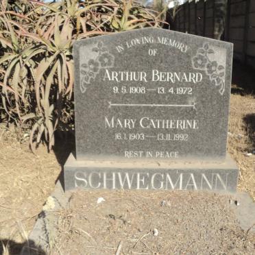 SCHWEGMANN Arthur Bernard 1908-1972 &amp; Mary Catherine 1903-1992