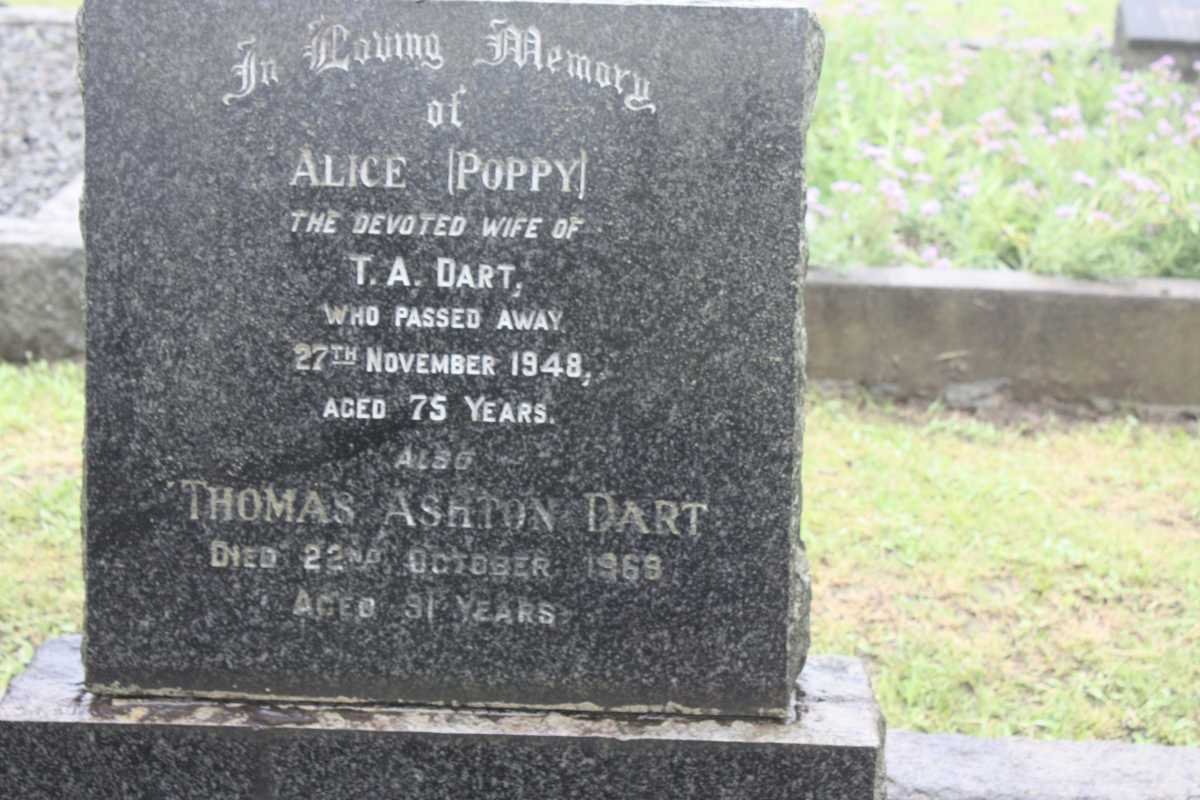 DART Thomas Ashton -1969 &amp; Alice -1948