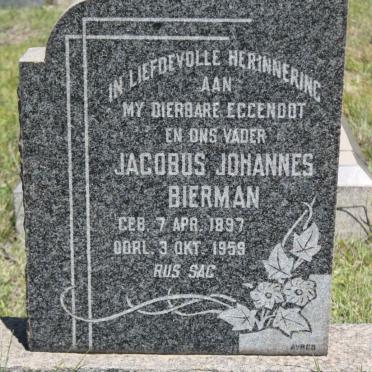 BIERMAN Jacobus Johannes 1897-1959