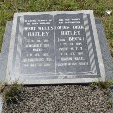 HATLEY Henry Wells 1881-1922 &amp; Louise Dirk BECK 1884-1968
