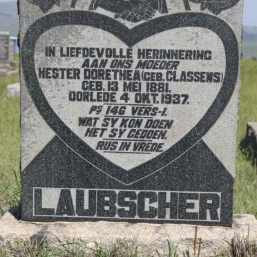 LAUBSCHER Hester Dorethea nee CLASSENS 1881-1937