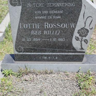 ROSSOUW Lottie nee WILLE 1894-1983