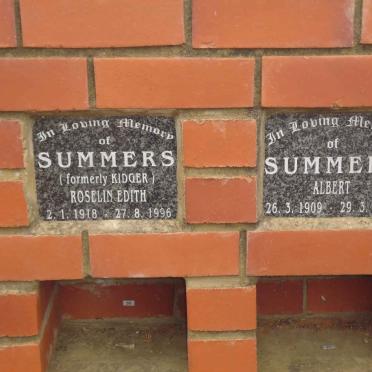 SUMMERS Albert 1909-2002 :: SUMMERS Roselin Edith formerly KIDGER 1918-1996