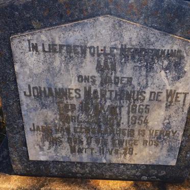 WET Johannes Marthinus, de 1865-1954