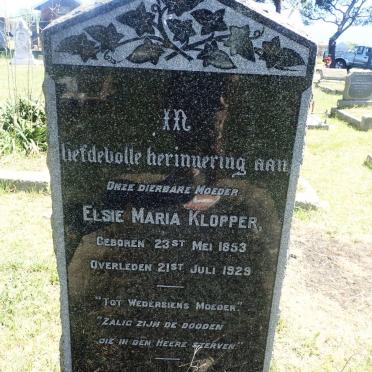KLOPPER Elsie Maria 1853-1929