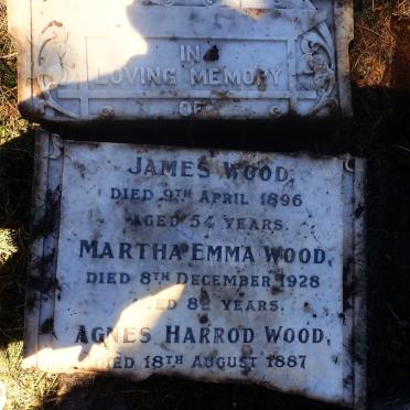 WOOD James -1896 :: WOOD Martha Emma -1928 :: WOOD Agnes Harrod -1887