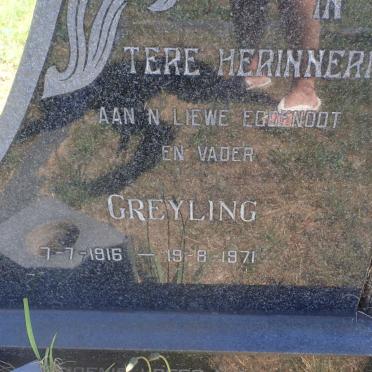 PEDLAR Greyling 1918-1971 &amp; Sarie 1923-2011