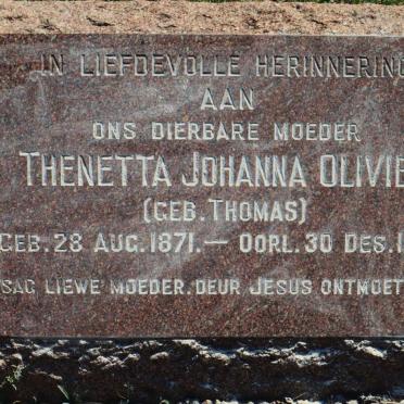 OLIVIER Thenetta Johanna nee THOMAS 1871-1952