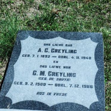 GREYLING A.G. 1892-1948 &amp; C.M. DE BRUYN 1900-1966