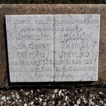 GREYLING Jan Christoffel Jonathan 1859-1940 &amp; Maggel Maria 1867-1941