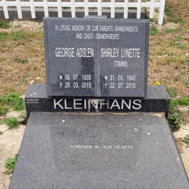 KLEINHANS George Adslen 1935-2015 &amp; Shirley Lynette TIMM 1940-2015