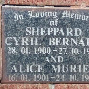 SHEPPARD Cyril Bernard 1900-1988 &amp; Alice Muriel 1901-1988