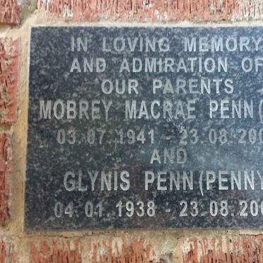 PENN Mobrey Macrae 1941-2006 &amp; Glynis 1938-2006