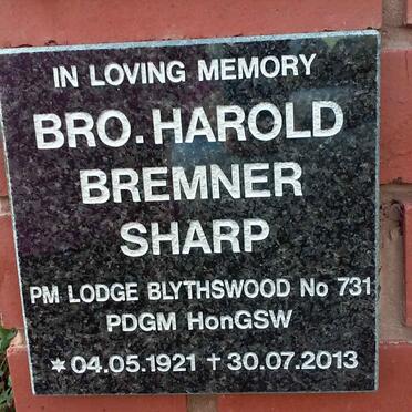 SHARP Harold Bremner 1921-2013