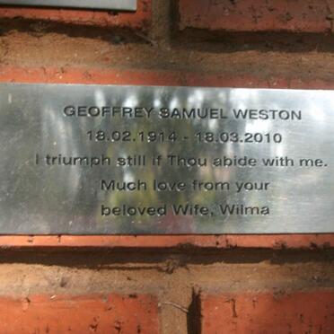 WESTON Geoffrey Samuel 1914-2010