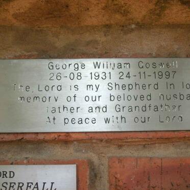 GOSWELL George William 1931-1997