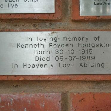 HODGSKIN Kenneth Royden 1915-1989