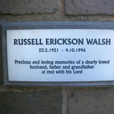 WALSH Russell Erickson 1921-1996