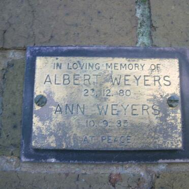WEYERS Albert -1980 &amp; Ann -1985