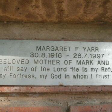 YARR Margaret 1916-1997