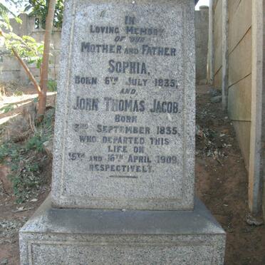 JACOB John Thomas 1835-1909 &amp; Sophia 1835-1909