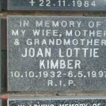 KIMBER Joan Lottie 1932-1997