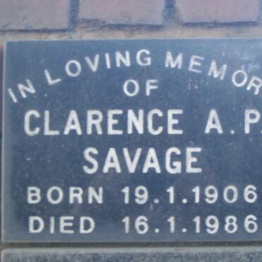 SAVAGE Clarence A.P. 1906-1986