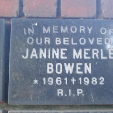 BOWEN Janine Merle 1961-1982