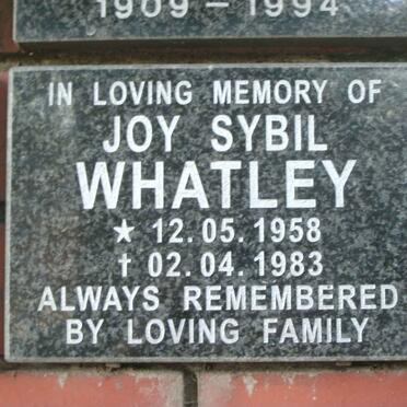 WHATLEY Joy Sybil 1958-1983